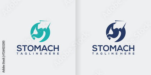 Logo collection for gastroenterology. Stomach health vector illustration