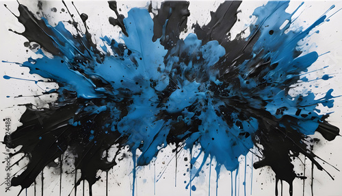 Blue black ink splash abstract background. Creative Blurred Effect Trend Design