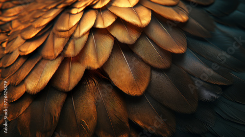 Golden feathers background