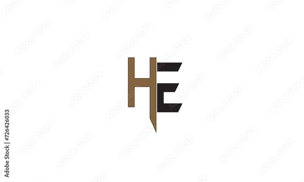 Fototapeta premium HE, EH , H , E , Abstract Letters Logo Monogram