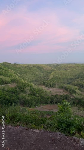 sunset over the hills, bukit lintang sewu, bantul photo