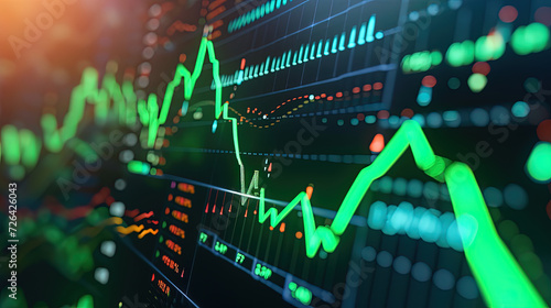 Profiting Stock Market - Green Ascending Lines