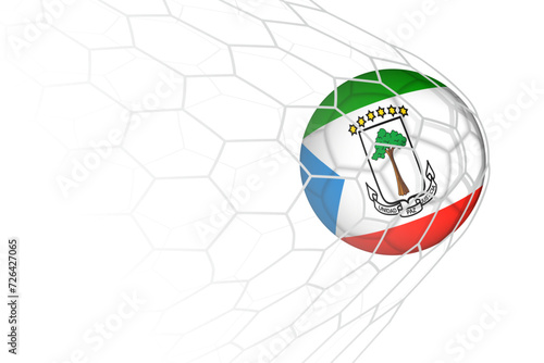 Equatorial Guinea flag soccer ball in net.