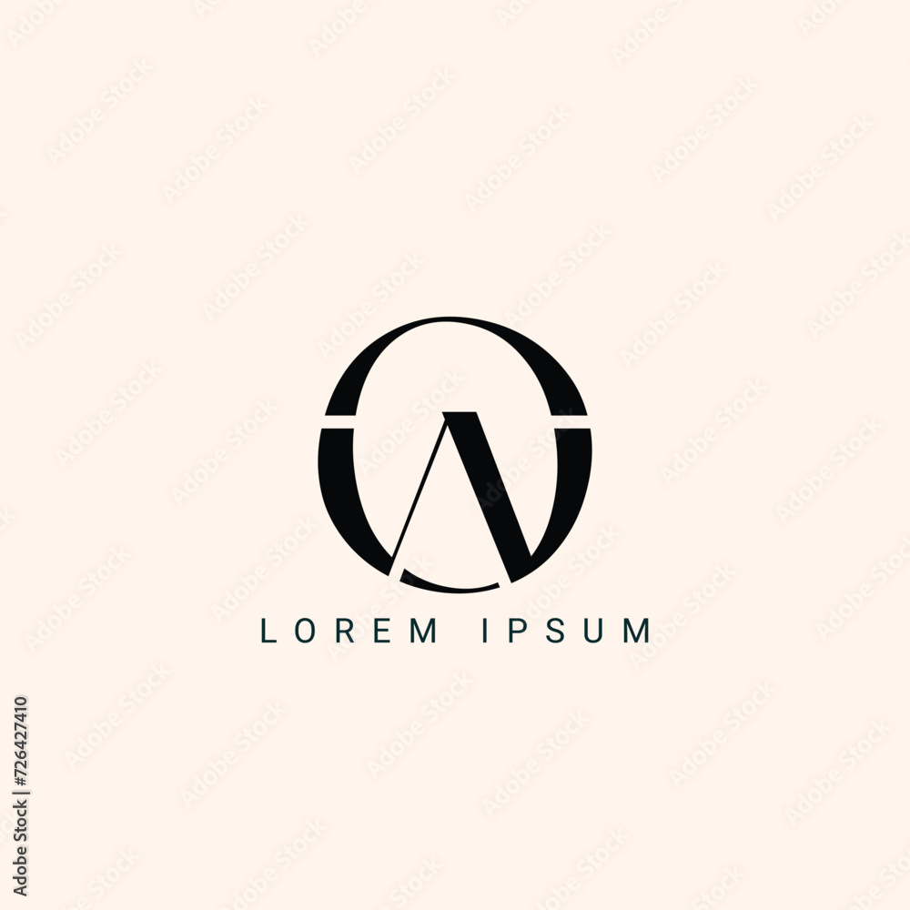 Alphabet letters monogram icon logo OW or WO Alphabet letters monogram icon logo OW or WO