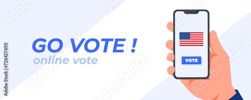 Vote banner. Go vote. Online vote.