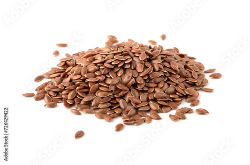 Flax seed on white background.