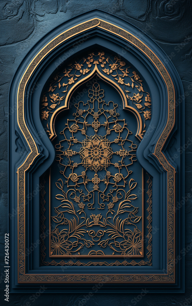 Beautiful Islamic style arch door, islamic wallpaper background, eid, ramadan, islamic architecture