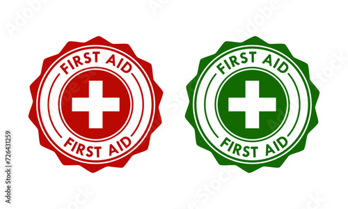 First aid design badge template illustration