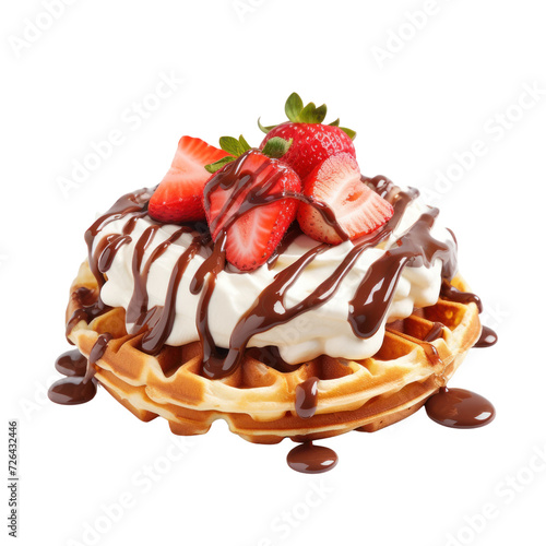 Sweet waffle on transparent background