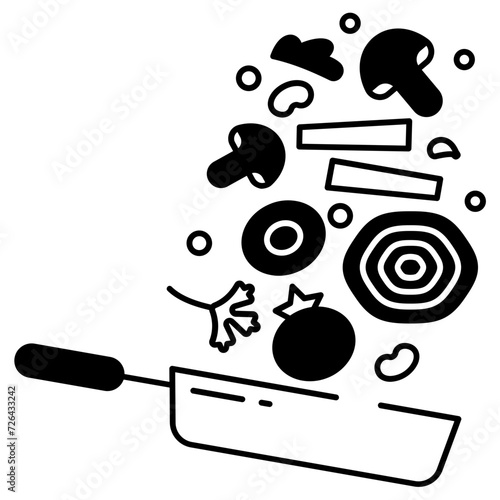 Ingredients glyph and line vector illustration