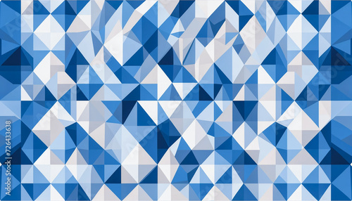 青と白の幾何学模様　背景、壁紙　（ AI生成画像 ）