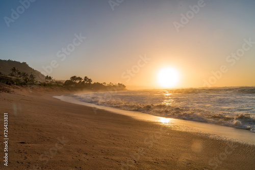 Wallpaper Mural sunset on the sunset beach on oahu in hawaii Torontodigital.ca