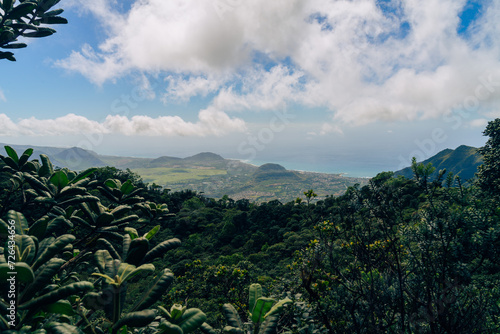 view from mount kalaa on a beautiful day on oahu in hawaii