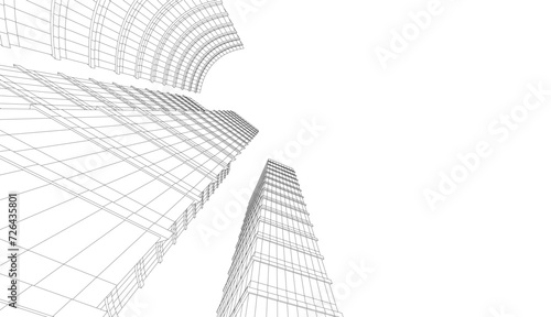 abstract architecture vector 3d illustration