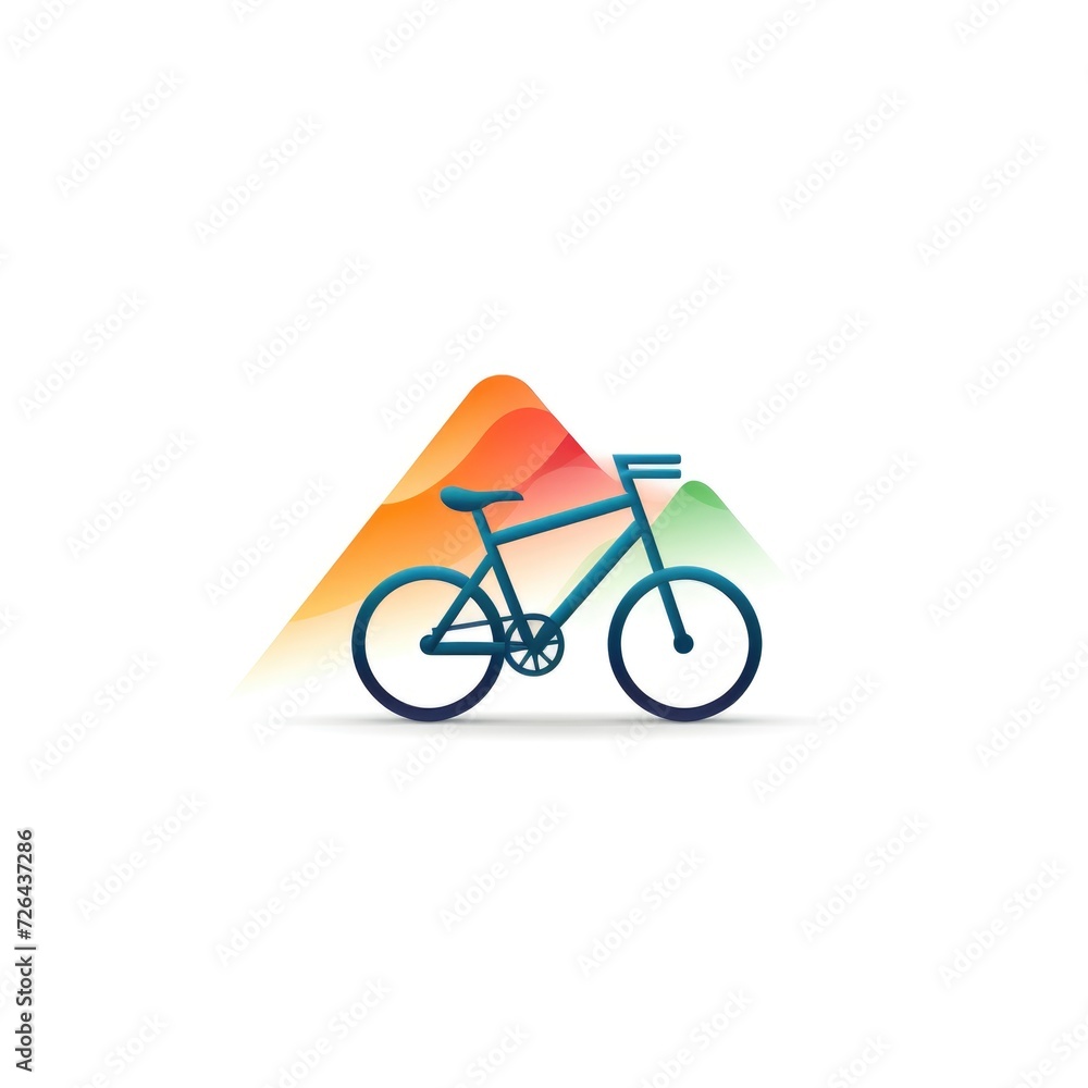 Fototapeta premium Bicycle Silhouette with Mountain Wheels