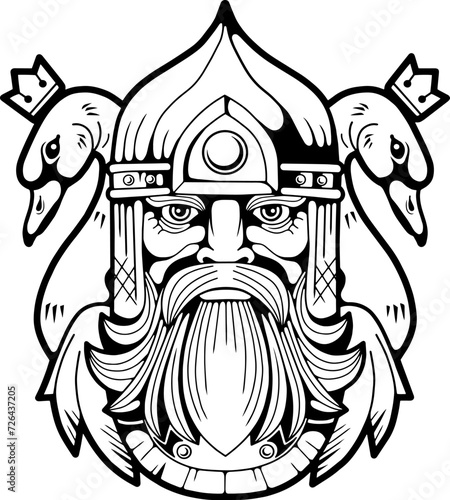 medieval Slavic warrior, illustration design