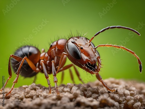 a close up of a ant ant on a rock