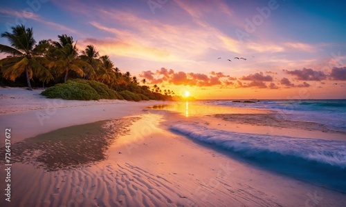 Beautiful tropical beach with white sand,