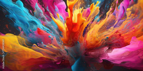 Explosion of Colors in Abstract Art - Generative AI