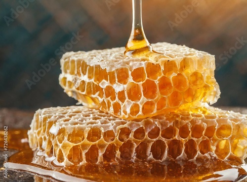 Honeycomb, honey production.