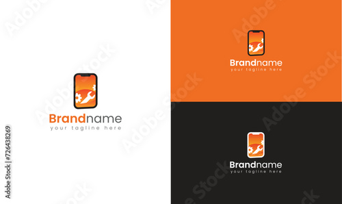 Mobile devices service and repair logo template Cellphone repair logo design, electronic service or gadget shop, mobile phone repair service 