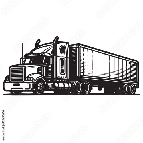 truck box white and black  color vector
