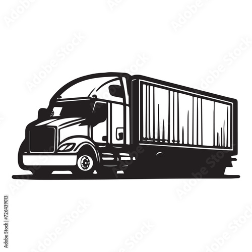 truck box white and black  color vector
