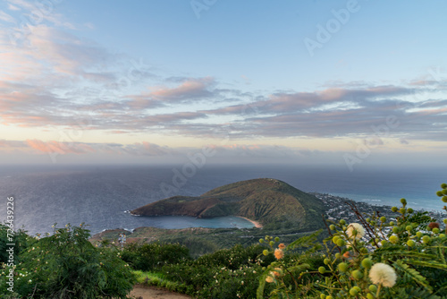 beautiful view from the koko crater in honolulu in oahu on hawaii