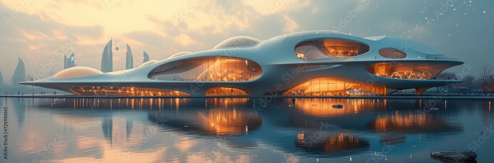 Antigravity sports complex with floating arenas Antigravity sports complex with floating arenas