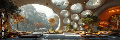 Arcology dome with self-sustaining ecosystems  photo