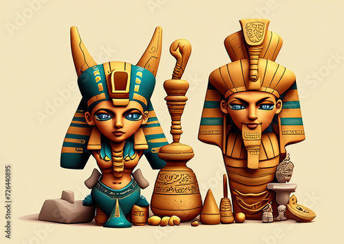 Male and female Egyptian characters
