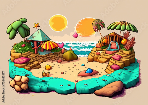 Cartoon On The Beach 