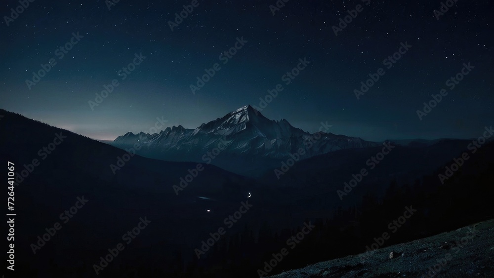 landscape mountain at night background 