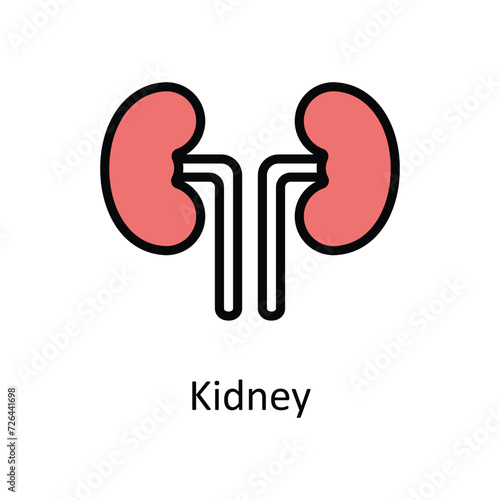 Kidney vector Filled outline icon style illustration. EPS 10 File