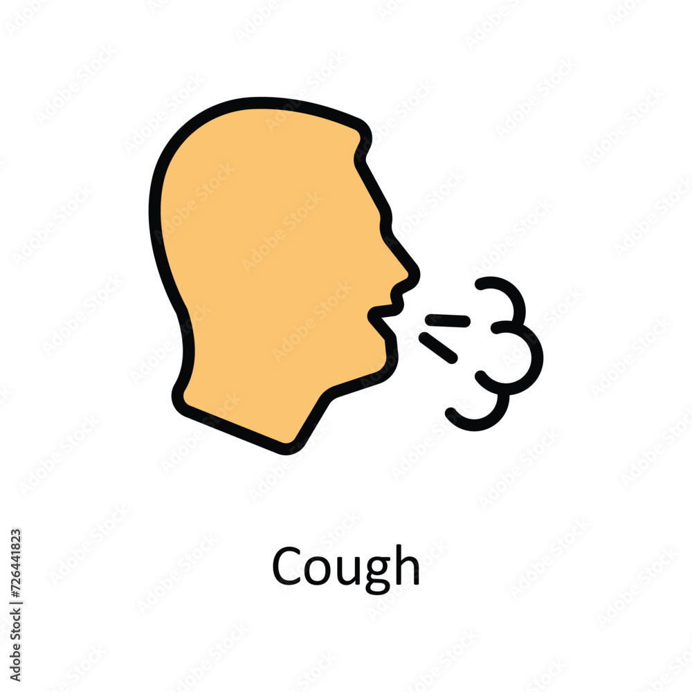 Cough vector Filled outline icon style illustration. EPS 10 File Cough vector Filled outline icon style illustration. EPS 10 File