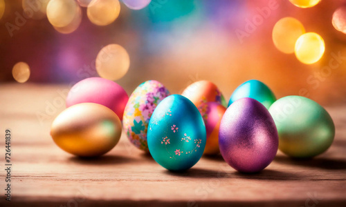 Beautiful Easter eggs for the holiday. Selective focus.