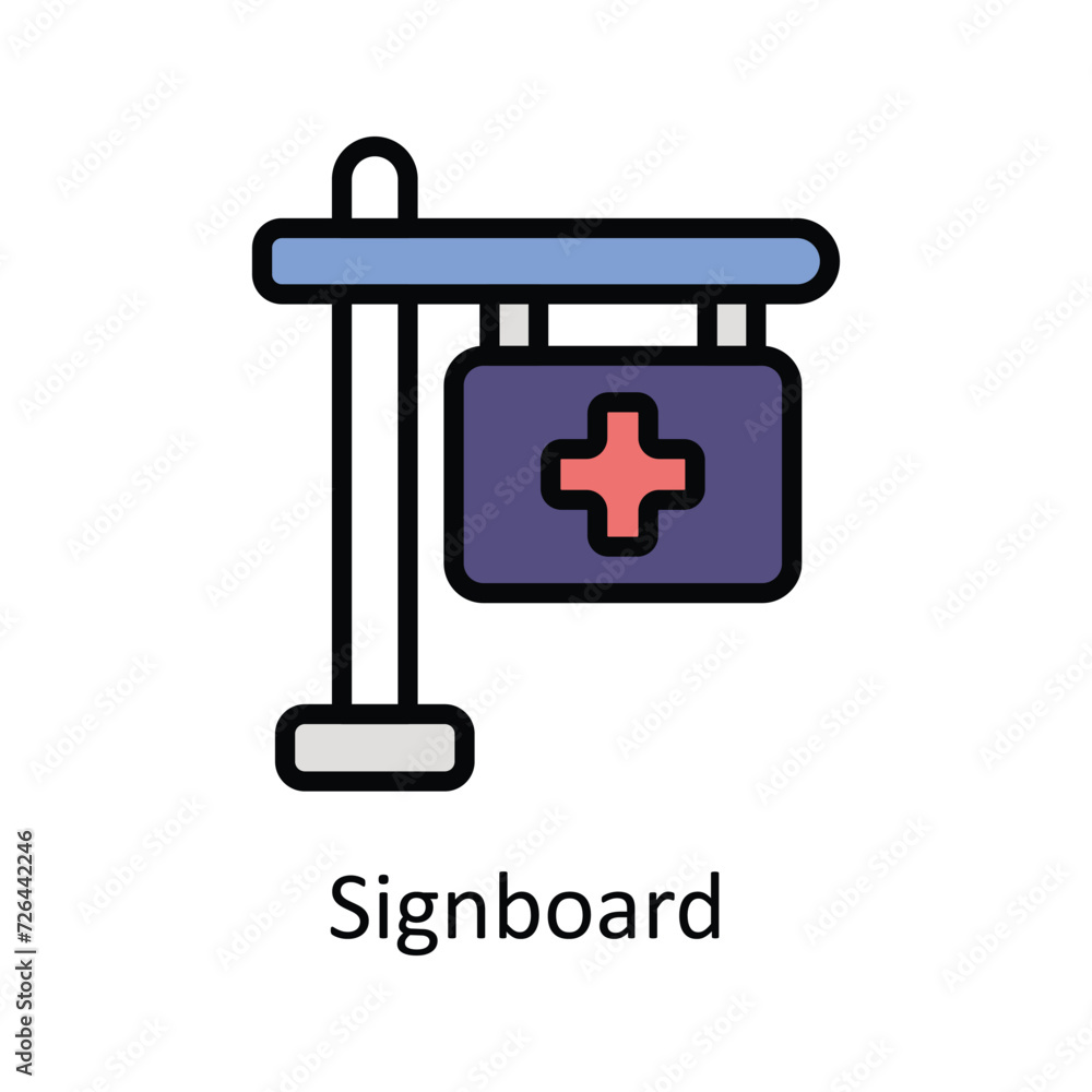 Signboard vector Filled outline icon style illustration. EPS 10 File Signboard vector Filled outline icon style illustration. EPS 10 File