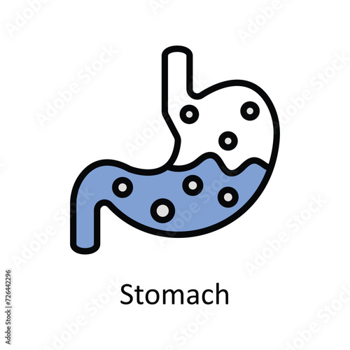 Stomach vector Filled outline icon style illustration. EPS 10 File