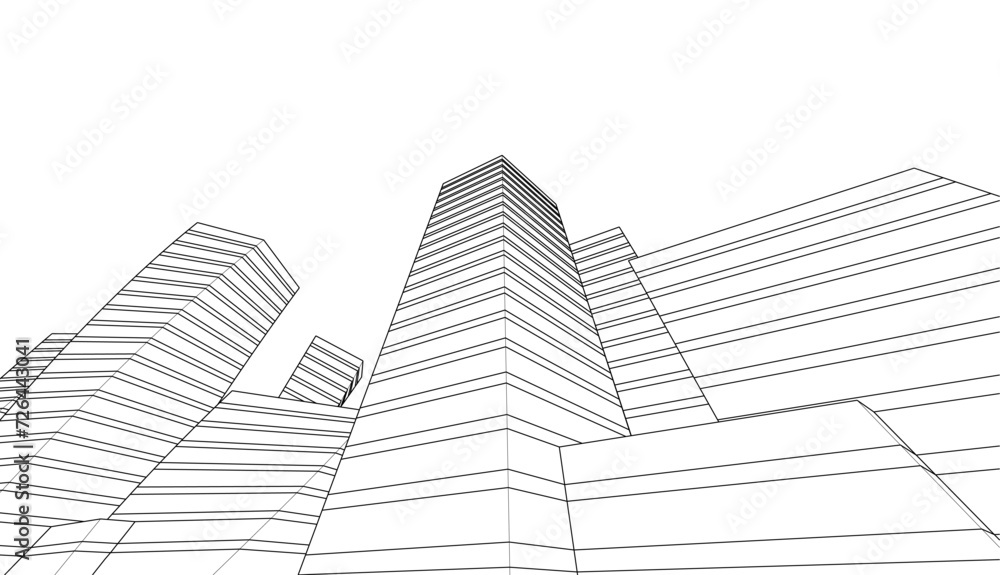 abstract architecture vector 3d illustration abstract architecture vector 3d illustration