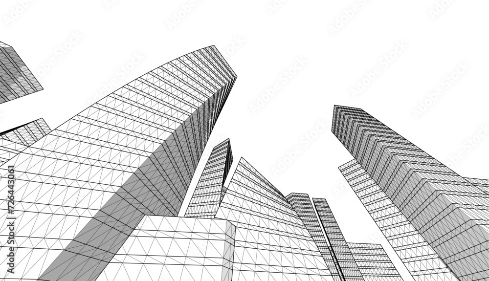 Fototapeta premium skyscrapers in perspective