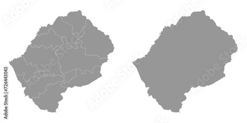 Lesotho district map with administrative divisions. Vector illustration. photo