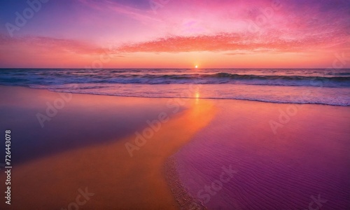 Sunset on the beach. Paradise beach. Tropical paradise  white sand  beach 