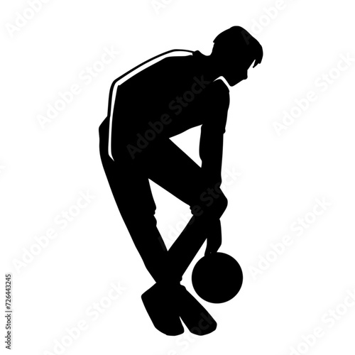 silhouette of a player with football