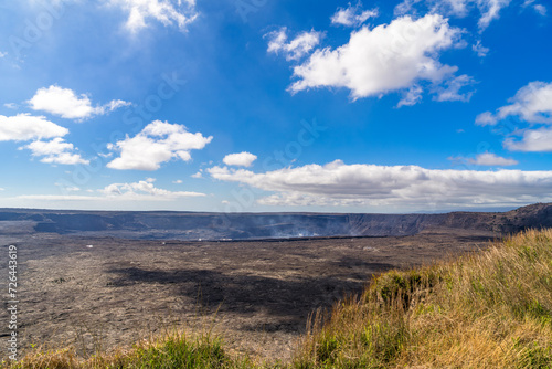 kilauea steaming volcano on big island in hawaii