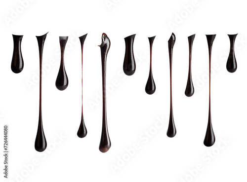Chocolate drops isolated on white background, including clipping path