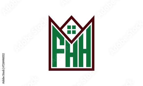 FHH initial letter real estate builders logo design vector. construction ,housing, home marker, property, building, apartment, flat, compartment, business, corporate, house rent, rental, commercial photo