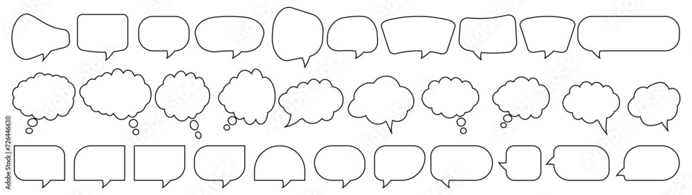 Speech Bubble set. Talk bubble. Cloud speech bubbles collection. Isolated vector illustration. Speech Bubble set. Talk bubble. Cloud speech bubbles collection. Isolated vector illustration.