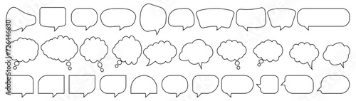 Speech Bubble set. Talk bubble. Cloud speech bubbles collection. Isolated vector illustration.