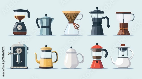Different types of coffee makers for making your perfect cup of coffee. Ideal for coffee enthusiasts and coffee shop promotions