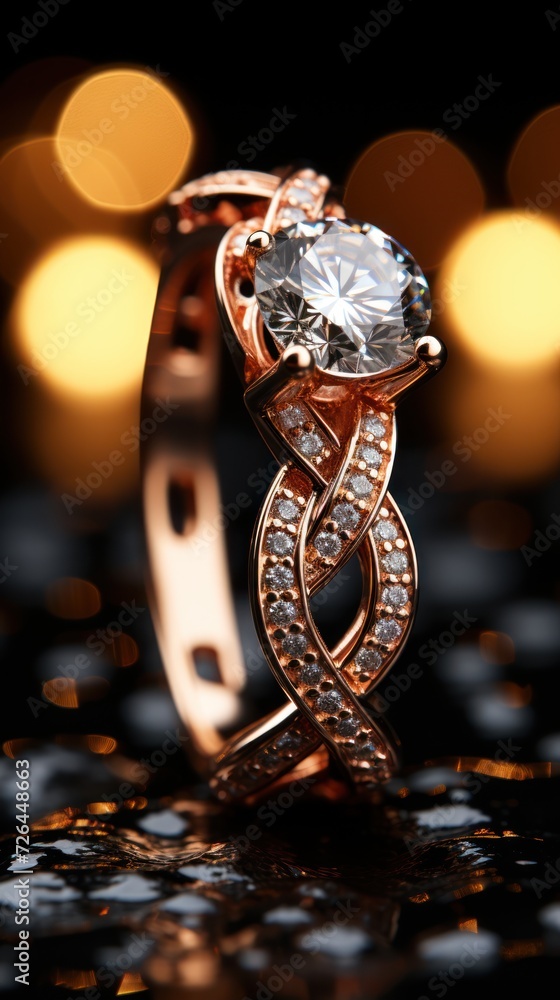 Fototapeta premium Wavy shape diamond jewerly UHD wallpaper